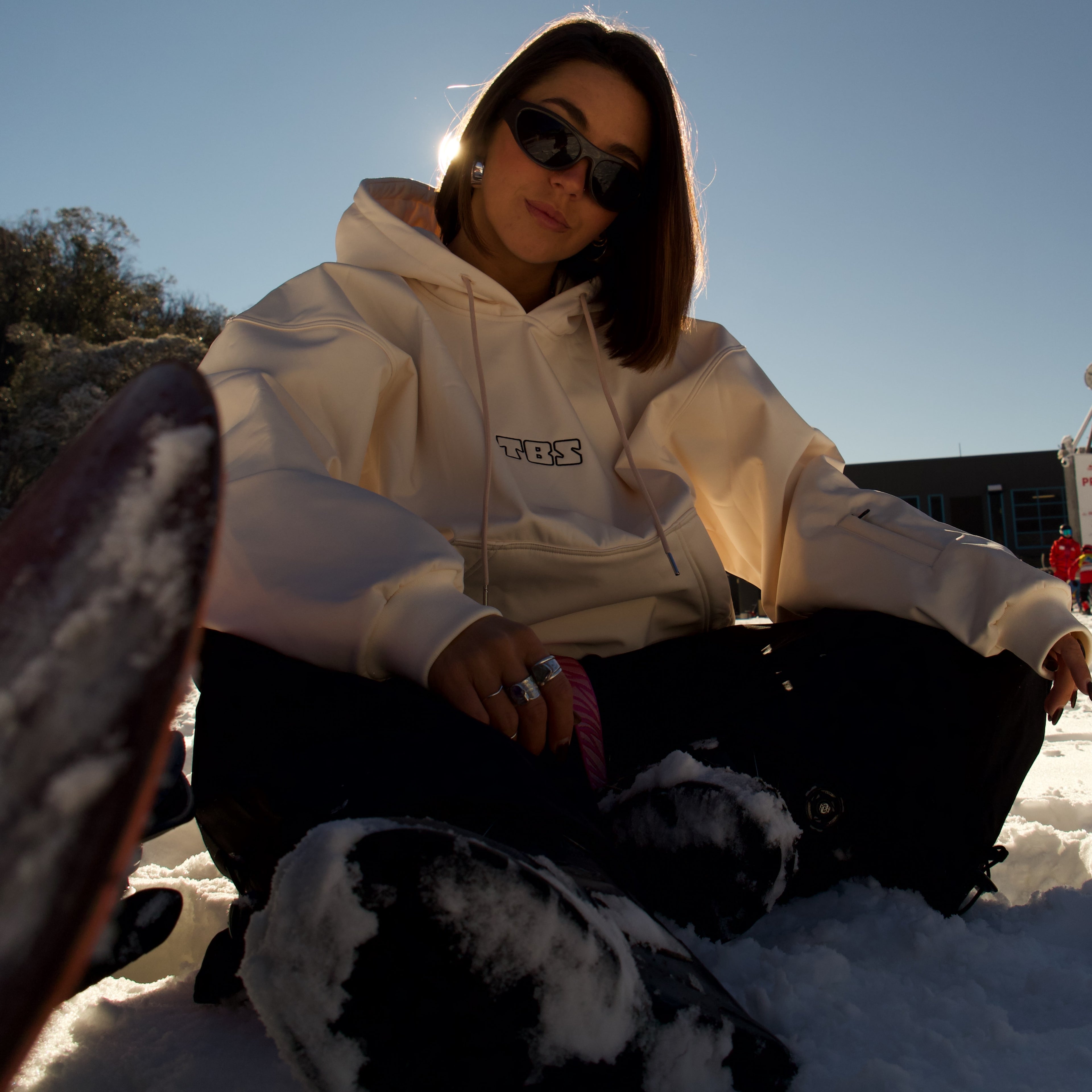 Cream TBS Waterproof snow hoodie